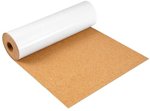 Selbstklebende Korkrolle,20cm×250cm Korktafel Pinnwandroll,1 mm Dicke | Kork Selbstklebend,für Dekoration,Pinnwände,Modellbau,Wanddekorationen Zum Selbermachen und Partydekorationen