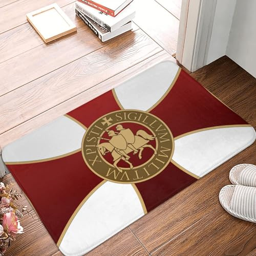 Sauberlaufmatte Templer-Ritter-Logo Langlebig Fußabtreter rutschfest Türmatte Für Hauses Büro Innen 60X40Cm
