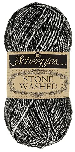 Scheepjes Stone Washed 50g – 803 Onyx, Baumwoll-Acryl-Mischgarn