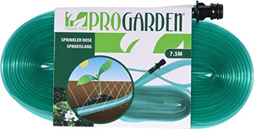 Manguera de aspersor de 7,5 m Flexible para jardinería al Aire Libre, Color Verde, Compatible con mangueras estándar