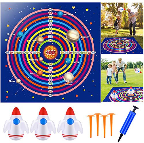 TWIDDLERS Conjunto de 4 Juegos al Aire Libre - Carrera de Cacos, Relevos de 3 Piernas, la Carrera de Huevos con Cucharas, Lanzamiento de Bolsas de Frijoles