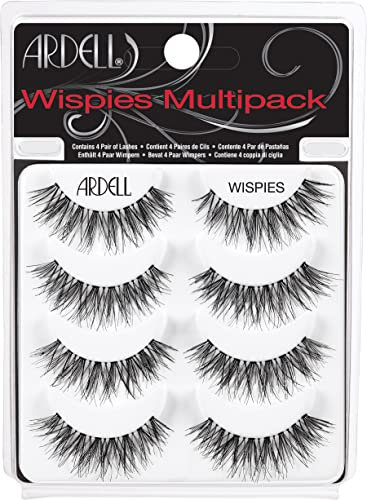 Ardell Multipack Wispies Lot de 4 paires de faux cils volume et longueur moyens adaptés aux végétaliens