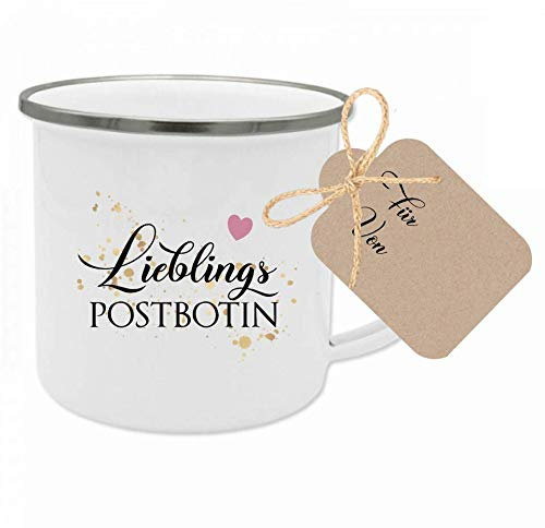 Tasse mit Spruch Lieblingspostbotin I Das perfekte Geschenk für die Postbotin I Geschenkidee zum Geburtstag und als Dankeschön I mit Geschenkanhänger