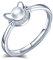 Yumilok Damen-Ring Einstellbar Jahrestag Ring Katze Perlen Zirkonia Partnerringe Fingerring Midi Ring Vertrauensring Silber 925 für Frauen Mädchen
