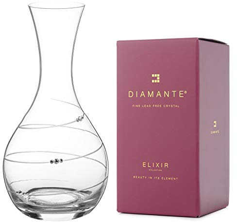 DIAMANTE Swarovski Wine Carafe 'Toast Swirl' - Hand Cut Crystal Carafe for Wine or Water Embellished with Swarovski Crystals (1132.412)