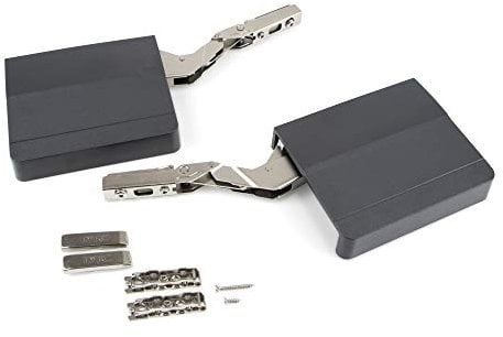 Emuca - Frontliftbeschlag für möbel Hubtüren, Komplettset für Klappenhöhen, stärke 480-1.250, Stahl und Kunststoff, Anthrazitgrau