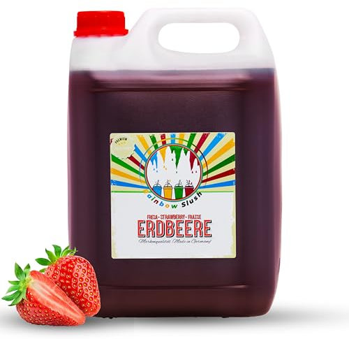 Sirop Rainbow Slush SANS AZO | goût fraise | Concentré pour machines à neige fondante Slushy Maker machines à glace boissons 1:5