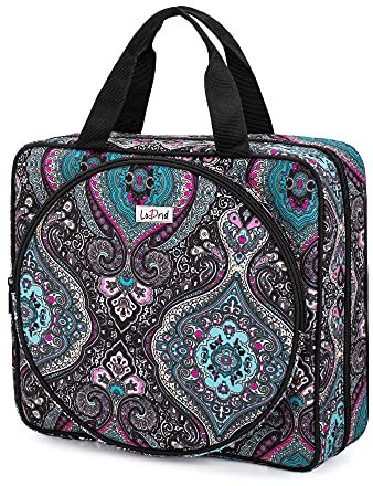 LoDrid Borsa per Progetti di Ricamo Quadrata, Portatile per Kit e Strumenti a Punto Croce, Tasche Multiple, Totem, Solo Borsa