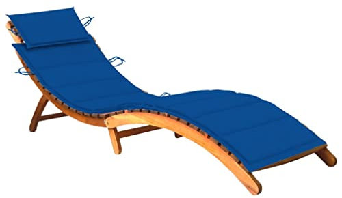 vidaXL Akazienholz Massiv Sonnenliege mit Auflage Gartenmöbel Liege Gartenliege Holzliege Saunaliege Relaxliege Strandliege Liegestuhl