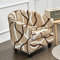 Highdi 2 Stück Sesselschoner Sesselüberwurf mit Elastisch Stretch Husse, Club Chair Schonbezug Sofabezug mit hoher Dehnung Sessel für Clubsessel Loungesessel Cocktailsessel (Braune Linien)