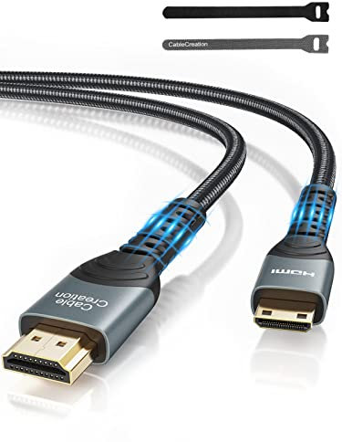 CableCreation Mini HDMI auf HDMI Kabel Mini HDMI Kabel 3M High Speed 4K60Hz,3D,HDR,ARC,kompatibel mit Raspberry Pi Zero 2W,Canon Kamera,Videokarte,Laptop,Tablet,Projector