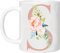 MOBILE STUFF Personalised Floral Mug Letter S - Any Alphabet 11oz Ceramic Coffee/Tea Cup Gift for Christmas, Birthday, Secret Santa, Mother’s Day Printed Glitter, NOT Real Glitter (Rose S)