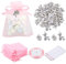 50Pz Sacchetti Battesimo Bambina Bomboniere Rosa 50pz Ciondoli Battesimo Piedini Carrozzine Portaconfetti 50pz Sacchetti Palstica Regalo Addobbi Decorazioni Battesimo Nascita Feste Bimba
