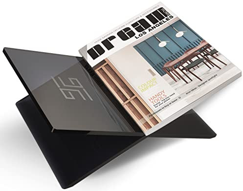 Honygebia Schwarzer Acryl Buchständer - Kreuzrahmen Acryl Buchhalter, Luxus Plexiglas Leseständer offene Ausstellen, geeignet für Bibel, Koran, Kunst, Kochbücher, Lehrbücher und Zeitschriften