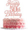 Xsstarmi 1 Pack Happy 50th Birthday Cake Topper Glitter Cheers to 50 Years Old Birthday Cake Pick for Celebrating 50th Birthday Anniversary Party Cake Decorations Supplies Rose Gold