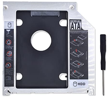 BOWONG Hard Drive Caddy Tray 2nd HDD SSD Kit Compatible with 2.5 9.5mm SATA HDD SSD 2nd HDD Adapter for Apple MacBook Pro Unibody 13 15 17 SuperDrive DVD Drive