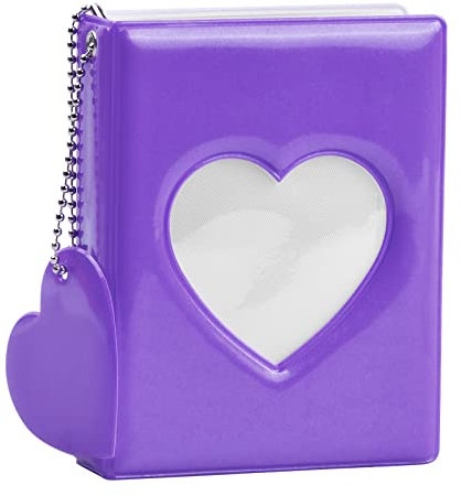 1 Stück Mini-Fotoalbum für Instax Mini Klein Fotoalbum 32 Taschen Fotoalbum Kpop-Fotokartenhalter Namenskartenbuch Fotoalbum für Fujifilm Instant-Kamera Fotoalbum Fotobuch, 3 Zoll/6x9.8cm (Lila)