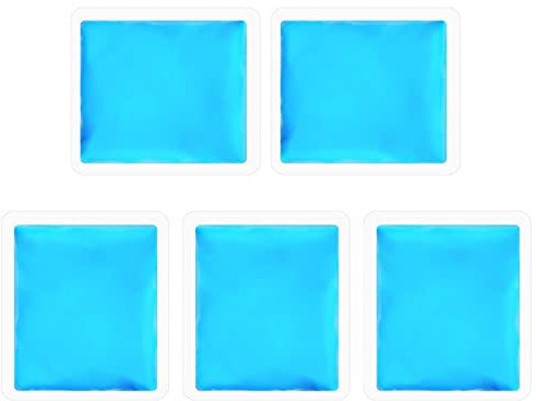 umorismo 5 Pcs Small Ice Packs Ice Pads Reusable Hot Cold Compress for Kids Adult Injuries,Beauty,Teeth,Relief,Toothaches,Eye,Fever(Square)