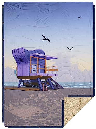 KawaGebo Kamp Sherpa Outdoor Decke Warm & Ultraleicht mit Packsack,N IN 1Camping Decke wasserabweisend,Poncho & Schlafsack Campingdecke Zum Schlafen,Deinem Van,145x200cm