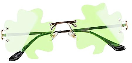 HOOTNEE 1 Paar Irische Brille Grüne Accessoires Damen-Sonnenbrille Star-Kleidung Patricks Day-Brille Neuheit Party-Sonnenbrille Kobold-Kostüm Schicke Brille Grüne Irische