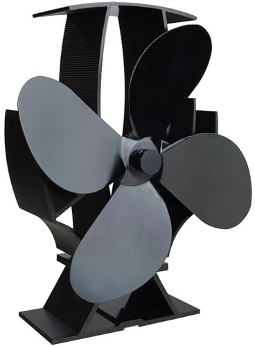 Forest Master - Ventilador de estufa semicalentado superrápido - Ventilador de chimenea eficiente y alimentado por calor para quemadores de leña y quemadores de leña (negro)