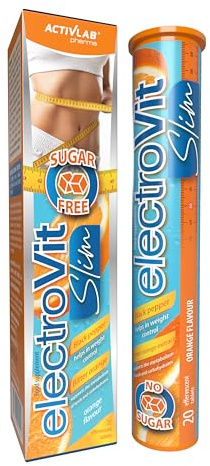 Activlab Pharma Elektrolyte - Brausetabletten mit Chrom Cholin Bitterorange - Gewichtsmanagement - 20 Tabletten Orange ElectroVit Slim