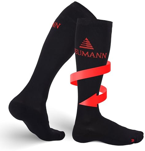 NEUMANN® Kompressionsstrümpfe Premium Jacquard - Für Kompression und Stabilität beim Laufen, Sport, Arbeiten & mehr - Mehr Leistung und schnellere Erholung (Gr. 43-46, 15-20mmHg)