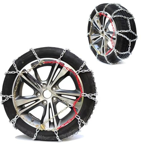 YEJAHY 2 Stück Schneeketten, Die Antirutsch Anfahrhilfe bei Eis, Schneeketten für Auto, für Auto, LKW, SUV Fahrbahn Schnee Straßen (Größe 330)