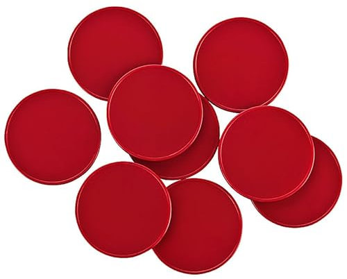 Lot de 100 jetons de chariot en plastique - Taille comme pièce de 1 euro - Couleur : rouge brillant