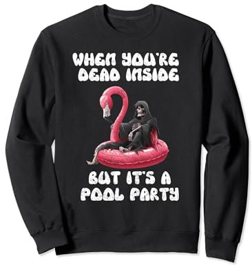Dead Inside Pool Party Pastell Lustiges Design Sweatshirt