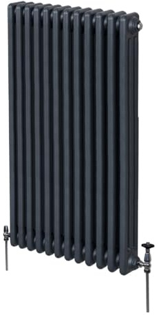 Radiateur Traditionnel à Triple Colonne 1500 x 562 mm, Chauffage Moderne Vertical en Acier au Carbone Gris Anthracite Mat, Cuisine Salon Salle de Bain [Brosse, Attaches Murales & Supports INCLUS]