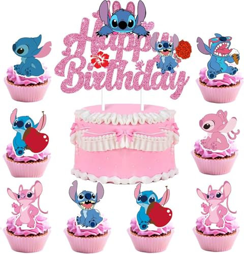 PYAOGG 25 PCS Party Cake Toppers,Happy Birthday Party Supplies Decorations Perfect for Children's Birthday Party… (A)