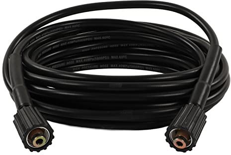 9m High Pressure Washer Hose, for Cars, Motorcycles, Floors, Windows, Driveways, Roofs, Wall Panels, Drains, Bathrooms, Outdoor, Indoor (2 End M22 Insert 15MM)
