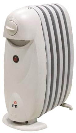 Radiador de Aceite Semicarenado FMR Mini - Distintos modelos - 500W 5 Elementos - 700W 7 Elementos - 800W 9 Elementos - Calefactor Compacto con Termostato y Temperatura Regulable (500 W)