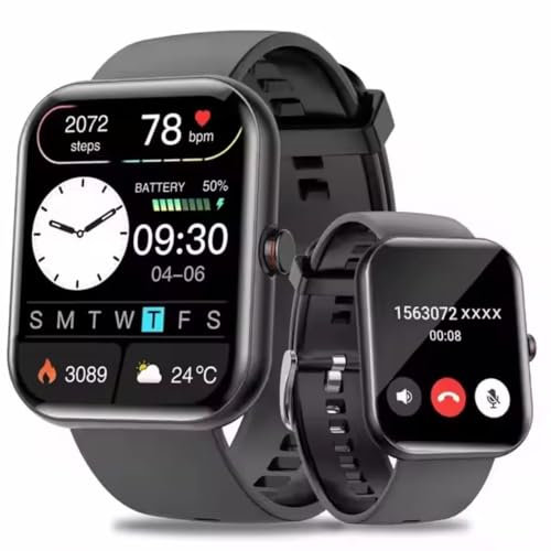 Smartwatch für Herren und Damen, 1,91 Zoll, intelligente Uhr, Batt 320 mAh, Bluetooth-Anrufe, Fitness, Schrittzähler, Schlaf, Herzfrequenzmesser, weibliche Gesundheit, Monitor SpO2, IP68, Android/iOS