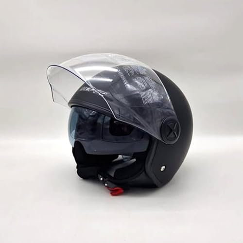 Casco Moto Scooter Doppia Visiera Omologato ECE Dieffe 80 Nero Opaco (M (57-58 cm))