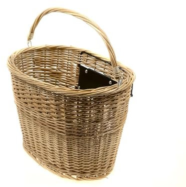 Fahrrad Korb mit Click Befestigungssystem Lenker vorn Weiden Rattan Handmade | (L/B/H): (37/26/25,5) cm