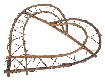 COLLBATH Herzförmiger Rattan-kranzrahmen Doppelherz DIY Wreath Making Rack Robust Für Weihnachtsdeko Adventskranz Fensterdeko Hängend Geschenkidee Für Valentinstag Hochzeit Party Garten