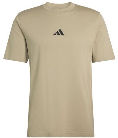 adidas Men's Essentials SMALL Logo Single Jersey Tee, Wonder Cargo/Black, 3XL