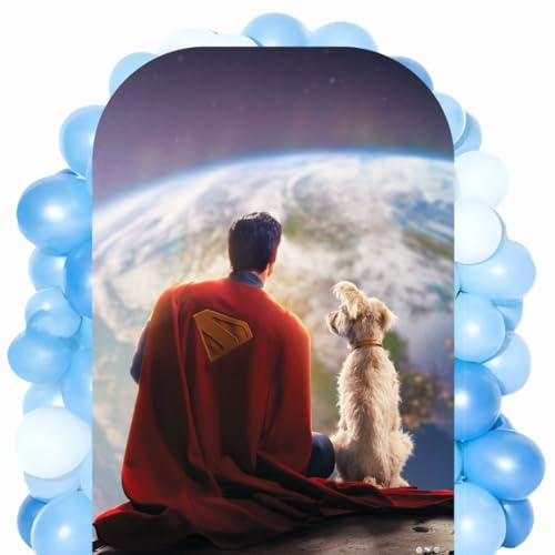 Star Cutouts SC4637 Superman Movie Superman and Krypto Moon Backdrop Cardboard Cut Out Height 131cm