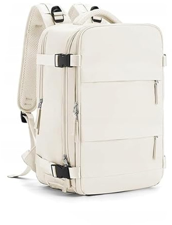 ESSOSWAY Rucksack Handgepäck - Reiserucksack 40x30x20 cm für Ryanair - Tasche für Flugzeug Laptop - Beige