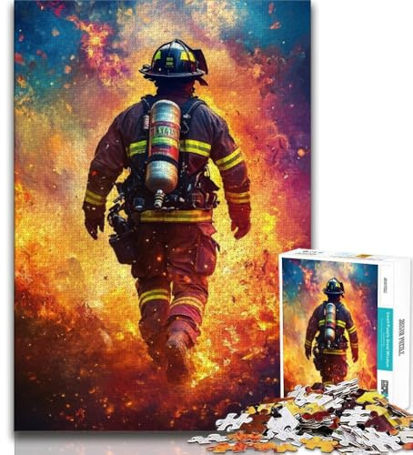 1000 Teile für Teenager Feuerwehr-Puzzle 1000 Teile für Teenager Lernspiel für Geburtstag Weihnachten für und 14 Jahre alt (26x38cm)