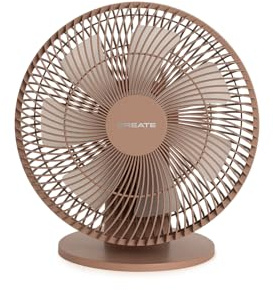 CREATE / AIR DUAL COMPACT/Ventilador de mesa y pared con batería recargable moca/Silencioso, 2 en 1, autonomía hasta 7 horas, 3 velocidades, 10W