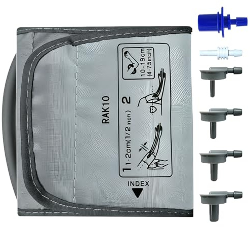 Small Blood Pressure Cuff for Omron BP Monitors,10-19cm Adjustable BP Monitors Home Use Cuff for Small Arm,Includes 6 Connectors,Compatible with Universal Blood Pressure Machine(BP Cuff Included Only)