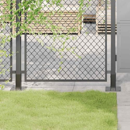 Ordellia Pfostenträger Quadrat 4 Stk. 46x46mm, pulverbeschichteter Stahl in Anthrazit für Zaunpfosten, Querlatte, Zaunlatte, Pfosten, Riegel, Zaunbau und Befestigung