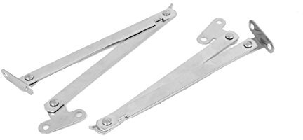 sourcing map 2Stk Kabinett Schrank Metall 180 Grad gefaltet Tür Drehpunkt Scharnier Silber