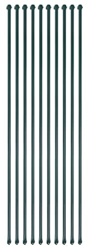 vidaXL Garden Posts, 10 pcs, 1.5 m Length - Durable Metal Green, Rustproof & Water-Repellent, Ideal for Trees, Shrubs, Vines