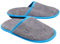 Sowel® Pantoufles de Douche,Chaussons Spa, Sans boutons en silicone, Femmes et Hommes, 100% Coton, Gris/Bleu
