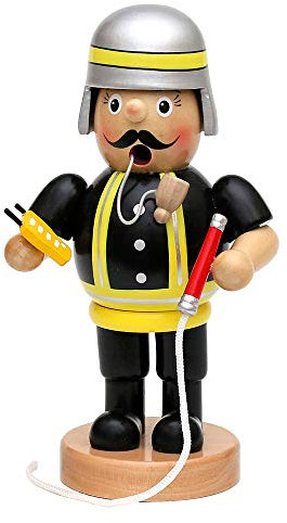 Dekohelden24 Holz Räuchermann Feuerwehrmann, L/B/H: 9,5 x 8 x 19 cm.