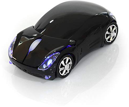 Bewinner Souris sans Fil pour Enfants, Souris sans Fil 2.4G avec Récepteur USB, Souris Optique sans Fil Bluetooth 1600DPI pour Voiture pour Ordinateur Portable PC Tablette Gaming Office Mac (Noir)
